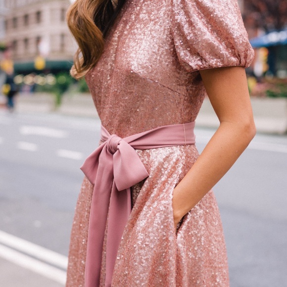 Gal Meets Glam Beatrix Sequin Fit & Flare Dress - Picture 4 of 4